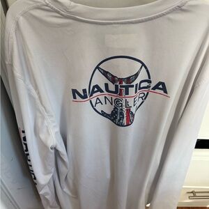 Nautica Angler Graphic Long Sleeve Shirt in White